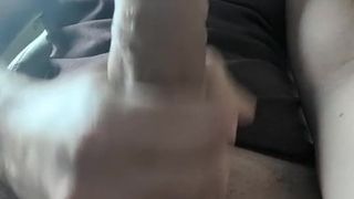 Horny young boy strokes his big hard cock