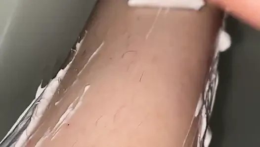 Hairy Legs Shaving Close up