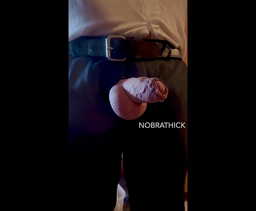 Daddy taking off his clothes and showing FAT THICK cock!