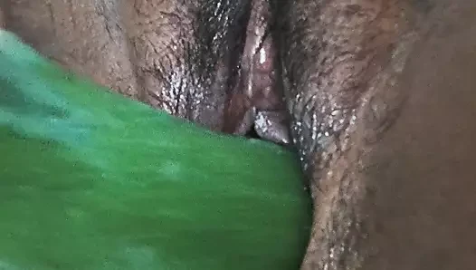 Big Cucumber in Mallu girl's hairy pussy