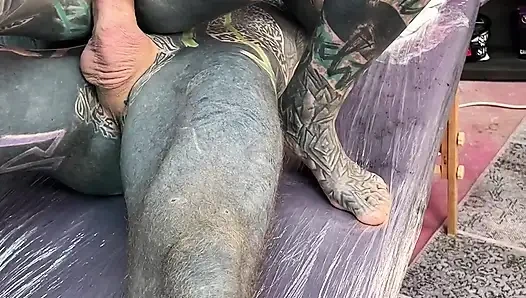 Tattooed Girl Gets Her Titties Inked Then Rides Cock & Takes Anal