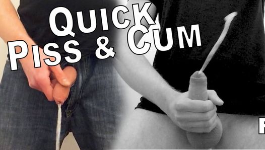 Quick Piss & Cum in public Restroom