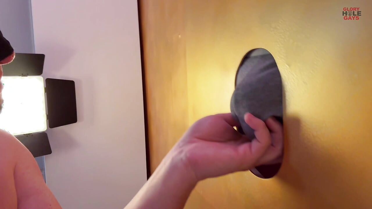 Hairy straight cock sucked at the gloryhole