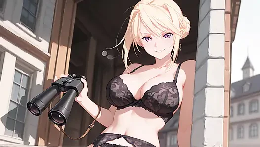 Sylvia caught a guy with a huge cock and fucked him hard. Hentai cosplay of Sylvia van Hossen