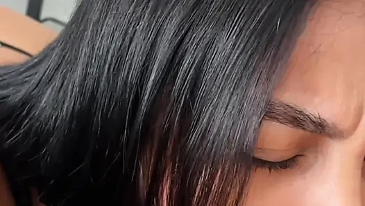 SHE SAID FUCK MY MOUTH - Sexy Brunette Swallows Big Dick Whole and Gives Extreme Rimjob in POV