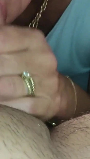 Captivating moment from "Slut Married MILF Wife Blows Husbands Friend with Cum in Mouth while Husband at Work"