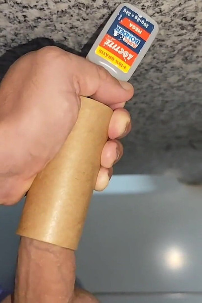 Big Straight Cock Stuck Fucks Full of Glue.