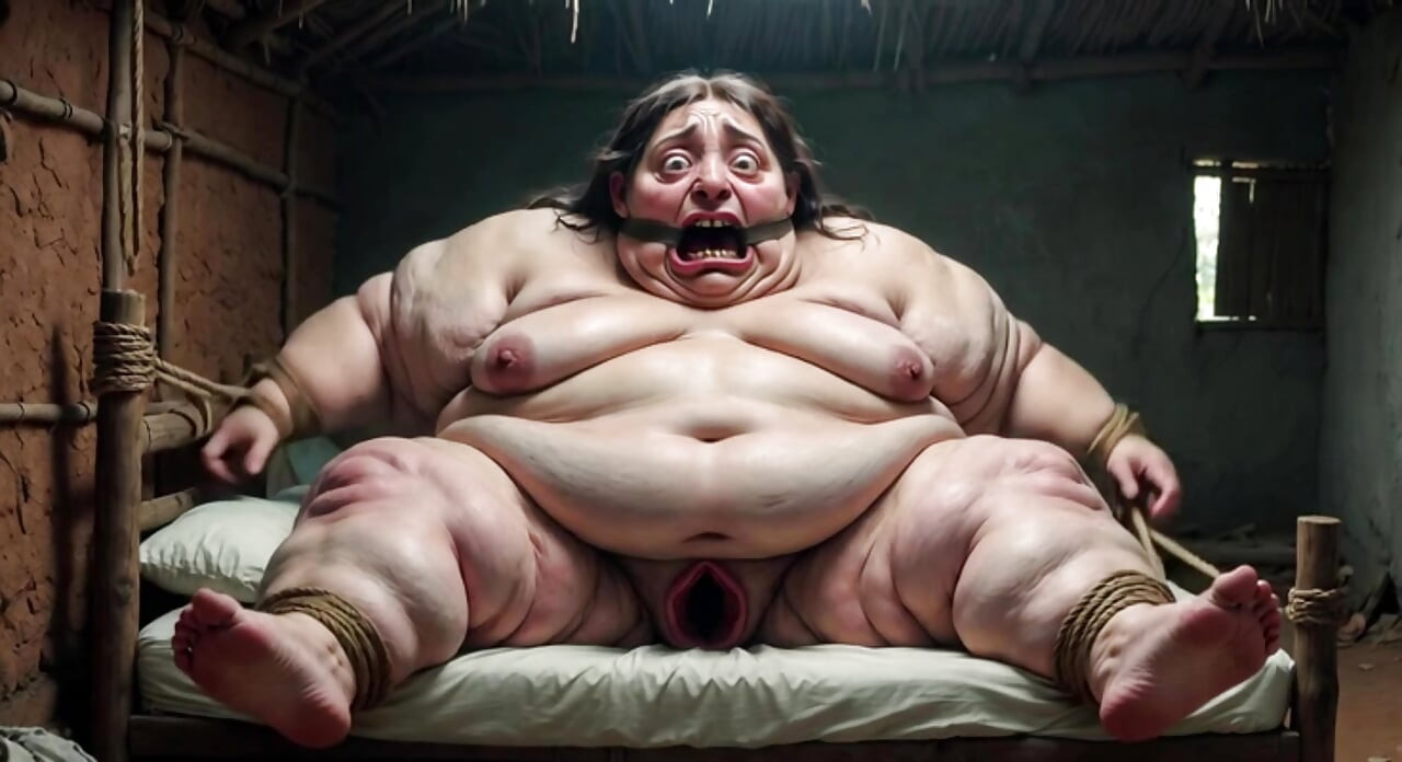 Desperate SSBBW in Rope Bondage - Dripping Fat Wide Pussy