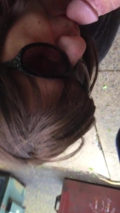Outdoor CD blowjob