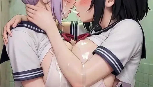 Kompilasi anime cosplay ciuman gadis sekolah