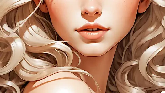 Lustrender Comic-Stil nacktes elfenmädchen Diashow - sexy ai Fantasy Elfen muschi und titten
