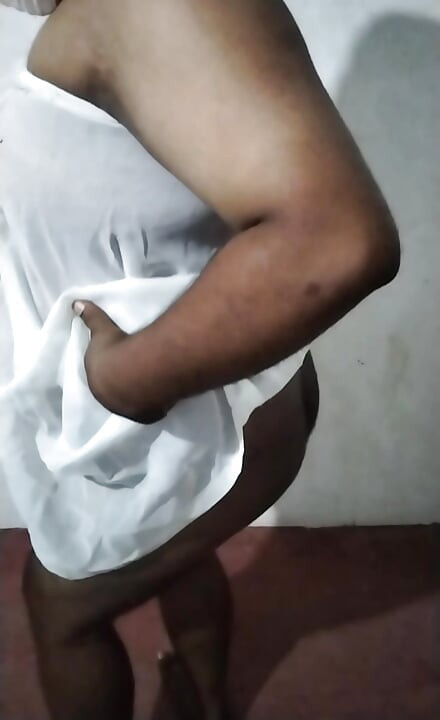 Chubby Cute CD Show her body With cute White  dress