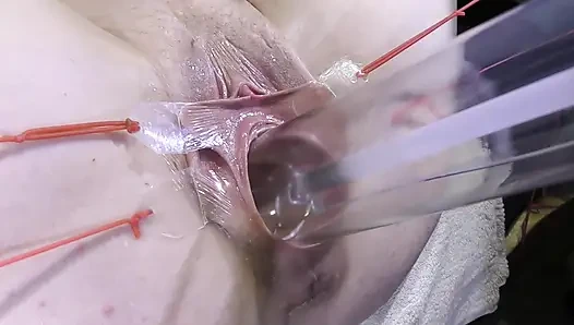 Far Spread Pussy Close up Fucking with Lamp 1000watt