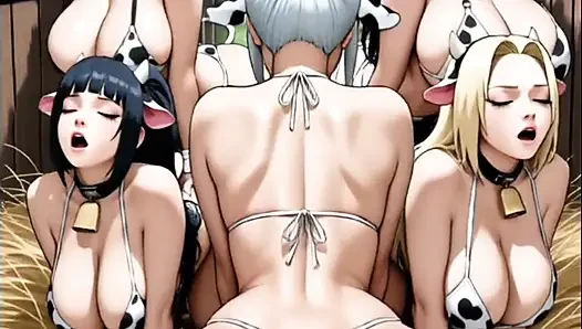 Hentai anime - With these big ass girls having sex on the farm