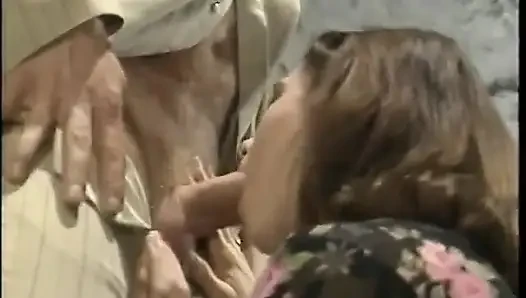 Randy cum chugging slut gets dick deep inside her ass and twat on the desk