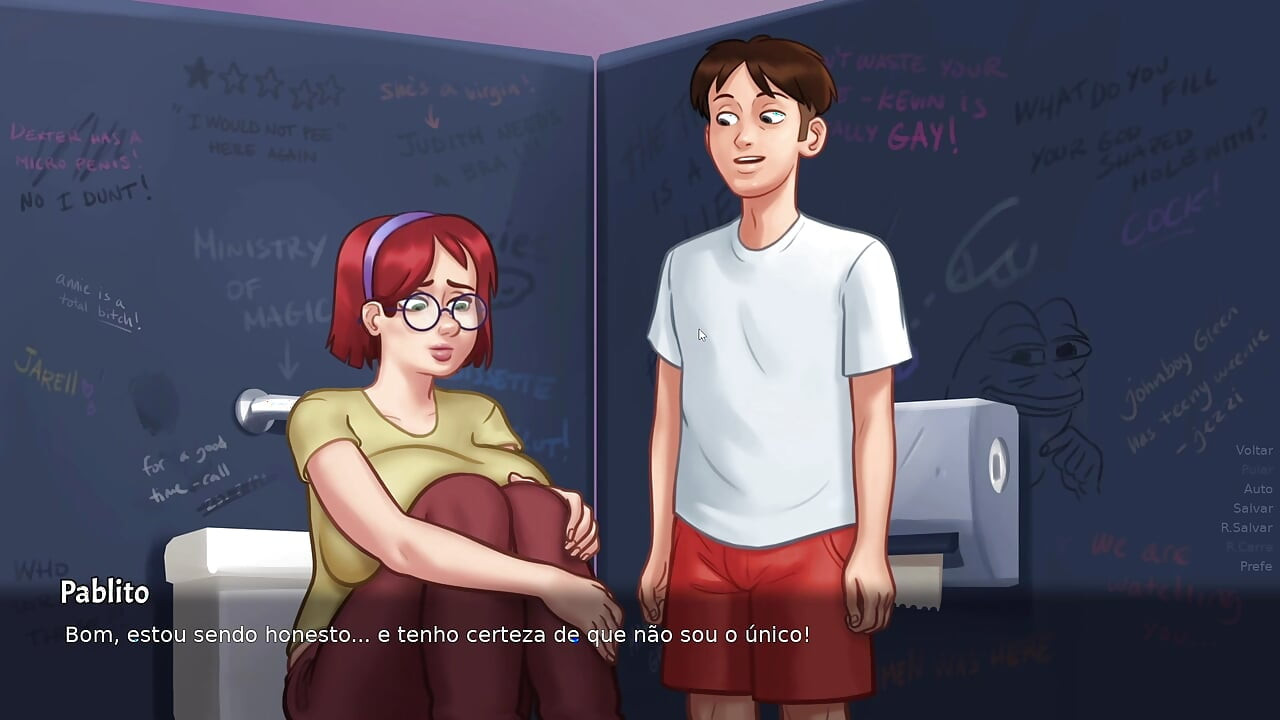 The hot and busty Nerd wanted to do dirty with me in the bathroom - Summertime Saga EP #12
