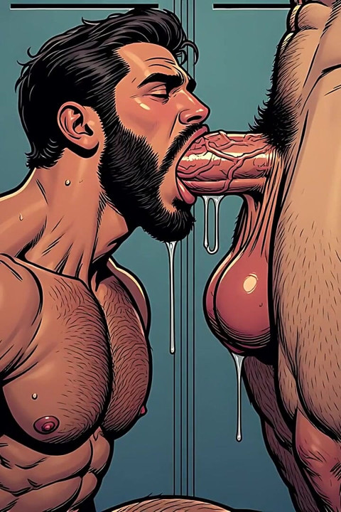Hot Muscle Men Sucking, Art