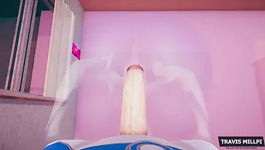 Unsichtbare frau fickt sich mit elastischem schwanz