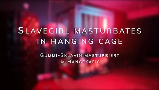 Slavegirl Masturbates in Hanging Cage
