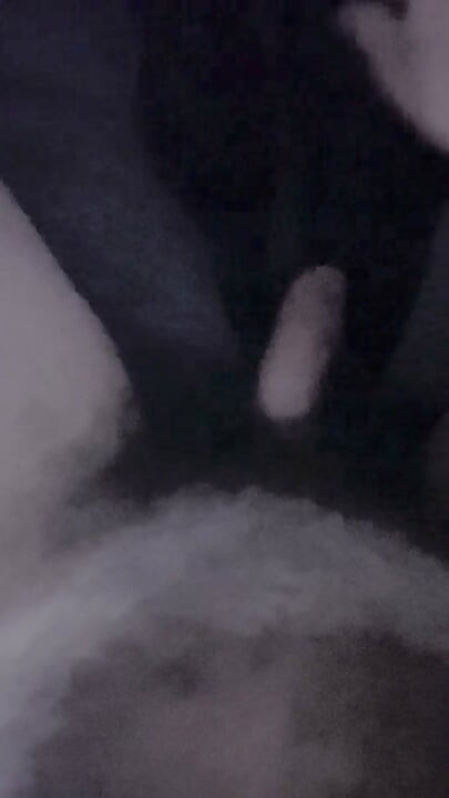 Wooden object in my ass and cumshot