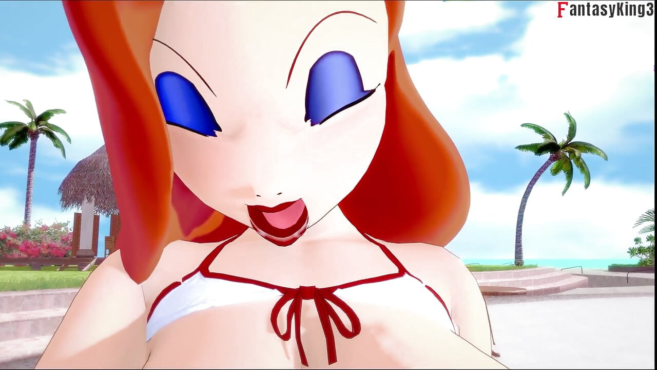 Jessica Rabbit iført en bikini POV-sex