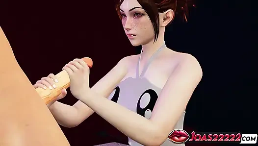 Rule34 Animation of Perfect Body Girl Ashe in Pool Sloppy Wet Blowjob with Sensual Moans, and Glory Hole Mouth Fuck