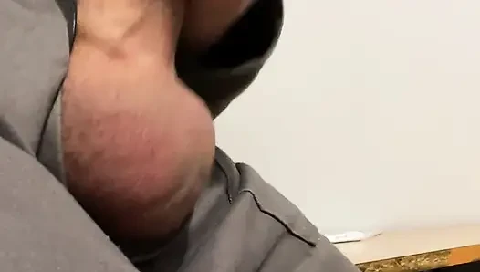 A worker jerks off