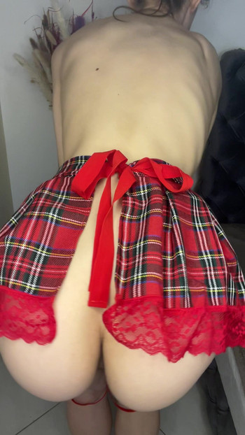 Red Skirt Tease - Close-Up Ass Wiggle!