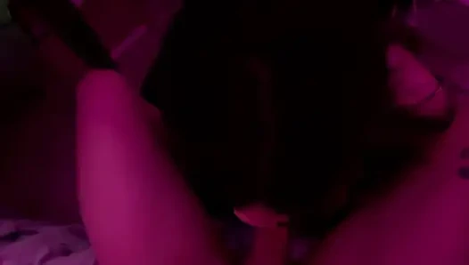 Real Couple Intimate Moment Under Red Lights