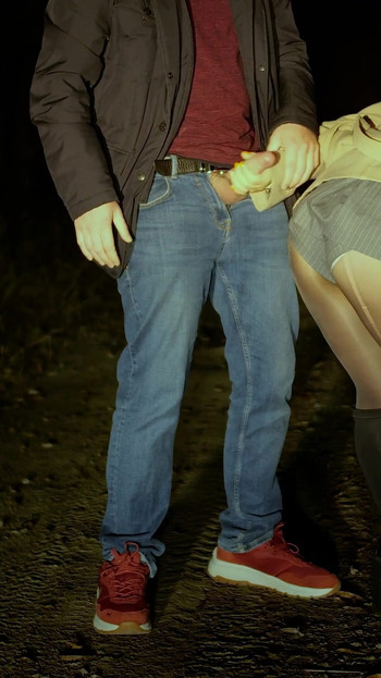 Spectacular moment from "An incredible stranger caught me masturbating in a public park💦"