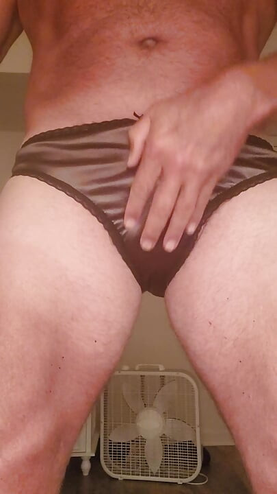 Masterbating in my sexy satin panties.