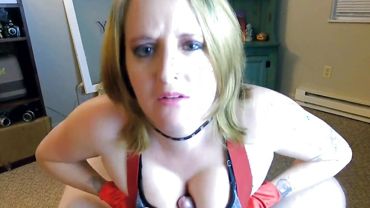 Red Satin Gloves Big Tits Titjob