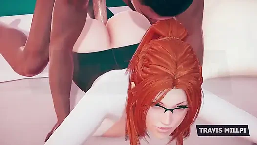 Thicc Redhead Professor Crawls Into Your Office Fantasy Glasses on, Shirt Tight, Attitude Naughty