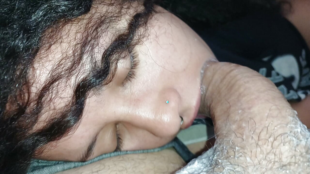 POV: Underneath the cuckold's balls, heavy with lust, that little mouth sucks him to orgasm.