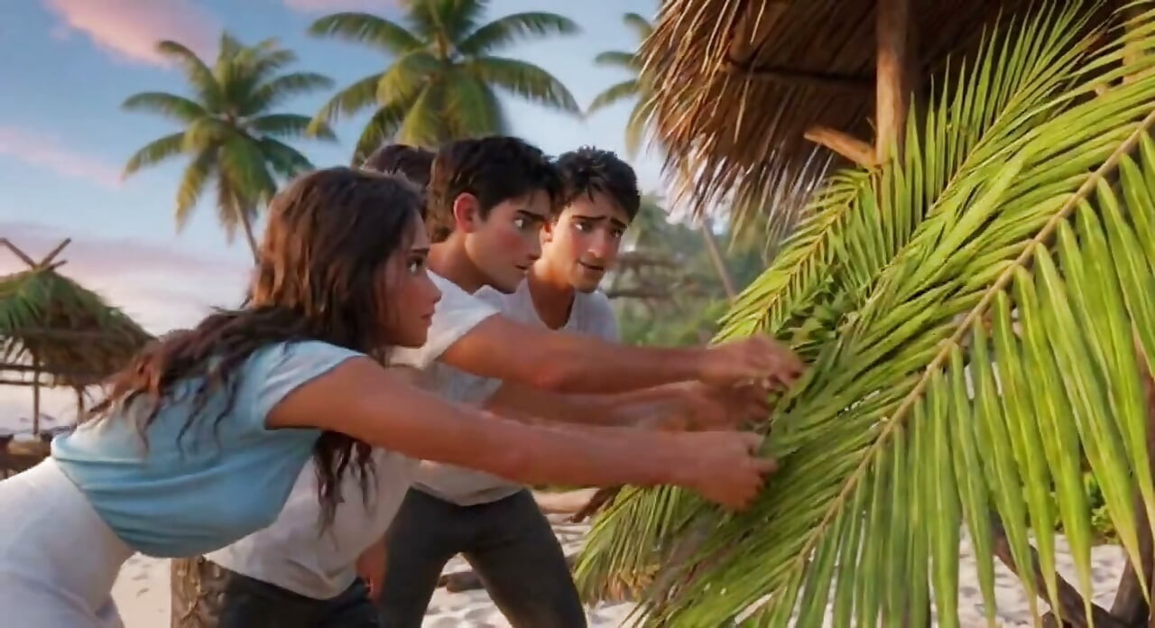 Um romance na praia com namorada e namorado