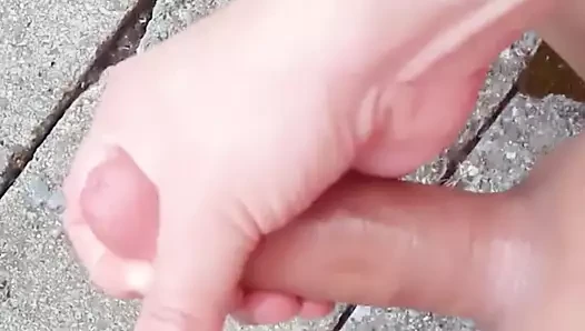 Abspritzen draussen auf Terrasse 1