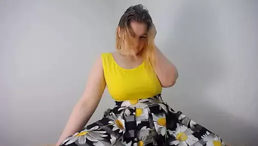 virgin girl cums hard after dancing in beautiful dress