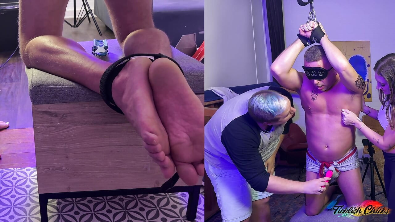 TICKLISH CHICKS - Mandy Learns Fast: Tickling Chad's Feet, Cock Tease, and Pit Worship in Bondage