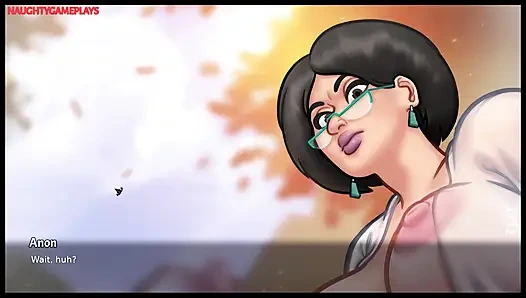 Summertime Saga Part 23 By DarkCookie - Hot milf caught him masturbating right in Her Bed and help him to cum well