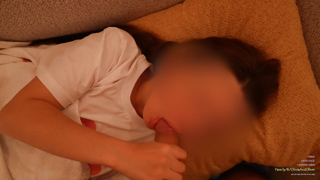 A beautiful girl sucks on a healing penis during a cold