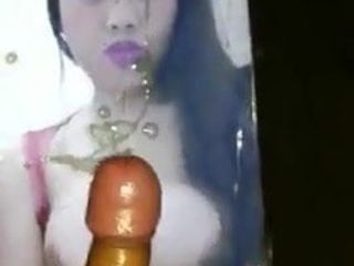 Big boobs Thai bitch cumtribute huge cumshower on her