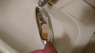 Piss in wifes silver high heel pump