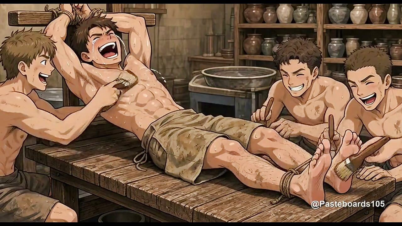 Bundet ned i keramikkstudioet - Keramikkstudent kilt av klassekameratene (2D Anime)
