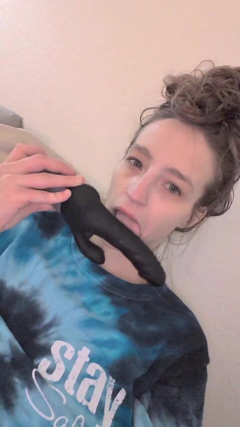 Hot momma Licking and Masturbating with a dildo in my Tight pink pussy as I cum all over it