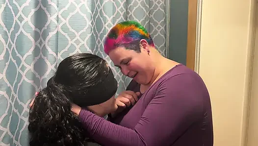 Feeling around in the dark - Blindfolded lovers meet for the first time - Cliff Media Productions