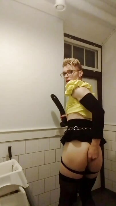 Hot Sissy Fag Whiteboi Jes public BBC Dildo
