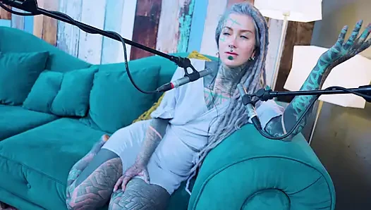 I talk about K - Kindness - ASMR podcast SFW talking goth skinny girl dreadlocks tattoo model inked girl