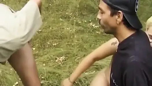 Blonde Teem From Germany Having Fun with Two Cocks