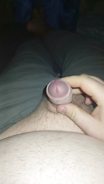 Fat gay jerking uncut cock but no cum