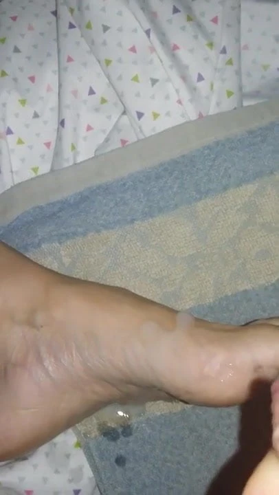 My wife relaxing and cum feet 3